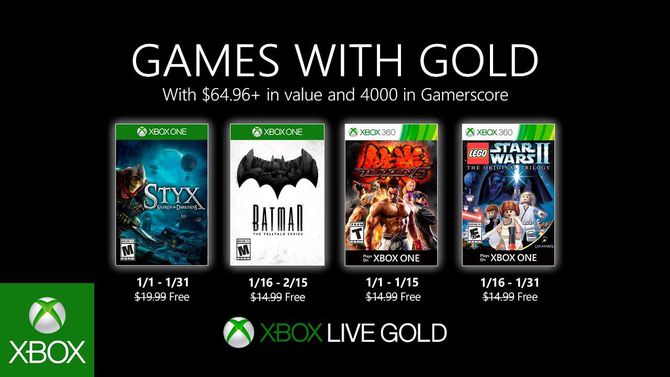 Опубликована январская подборка игр для подписчиков Xbox Live Gold
