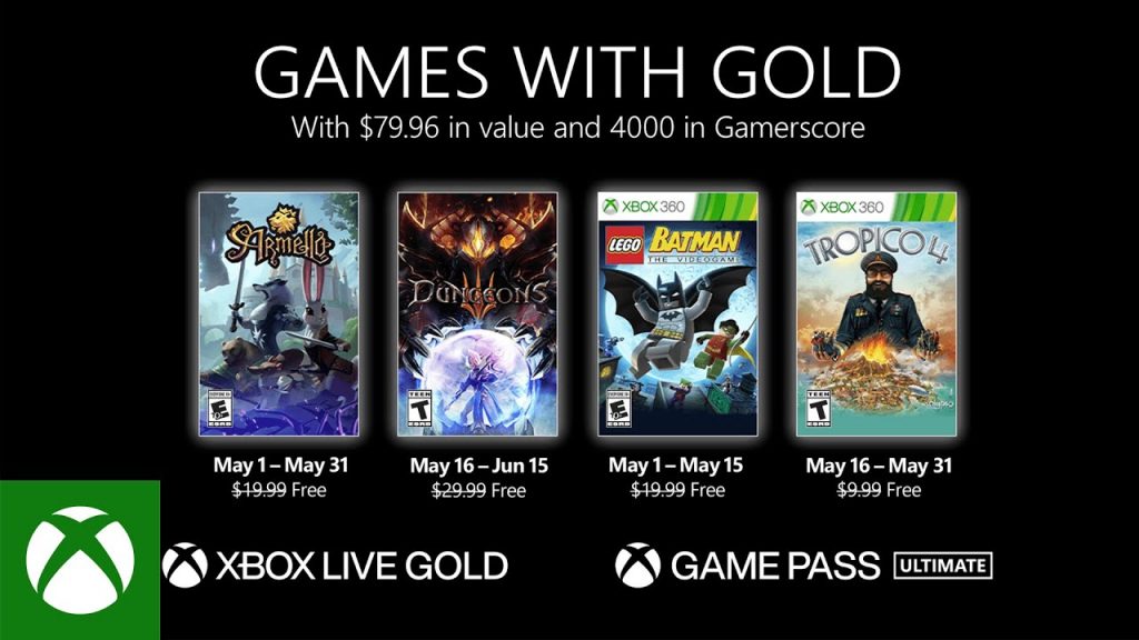 Представлен список бесплатных игры для подписчиков Xbox Live Gold на май 2021 года