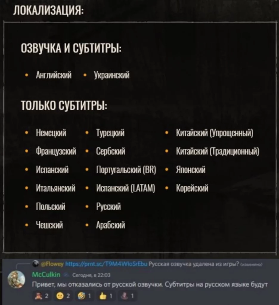 В S.T.A.L.K.E.R. 2: Heart of Chornobyl убрали русскую озвучку, а вот  субтитры не тронули - Свежие новости игр на LVGames.info