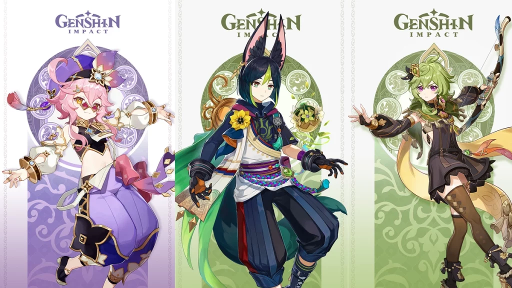 Представлены пперсонажи из обновления 3.0 для Genshin Impact