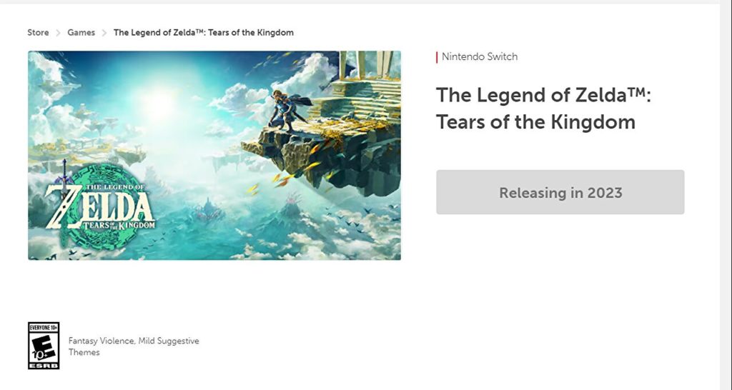 The Legend of Zelda: Tears of the Kingdom официально получила рейтинг ESRB