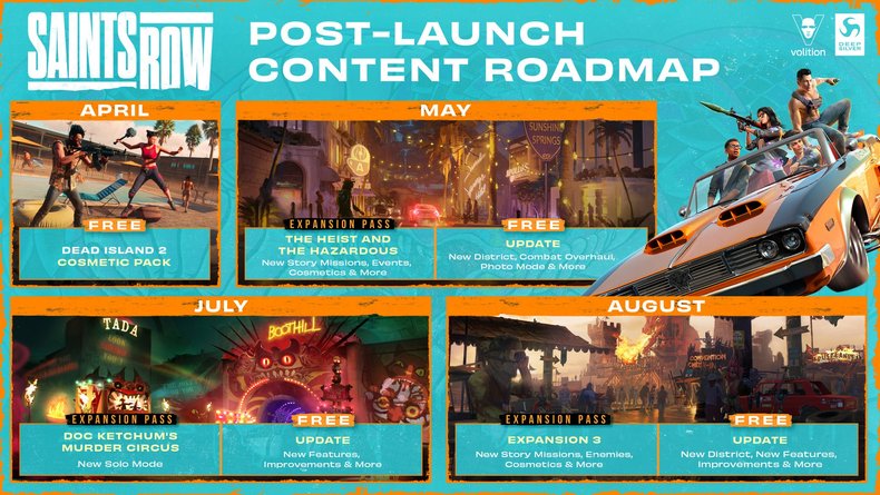 Saints Row представляет дорожную карту на 2023 год: DLC, режимы, обновления... подробности!