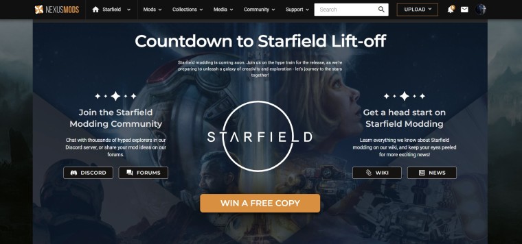 У Starfield появилась страница на Nexus Mods